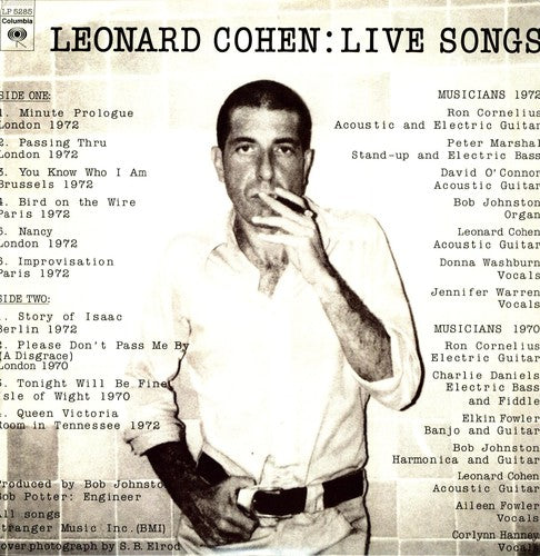 Leonard Cohen: Live Songs (Vinyl LP)