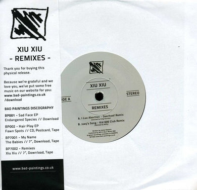 Xiu Xiu: I Luv Abortion/Joeys Song (7-Inch Single)