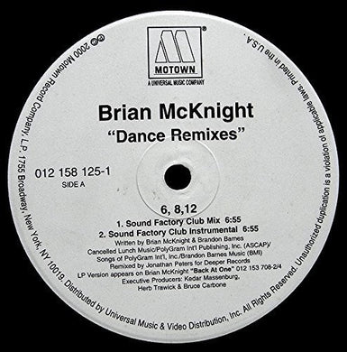 McKnight, Brian: 6 8 12 Inches (12-Inch Single)