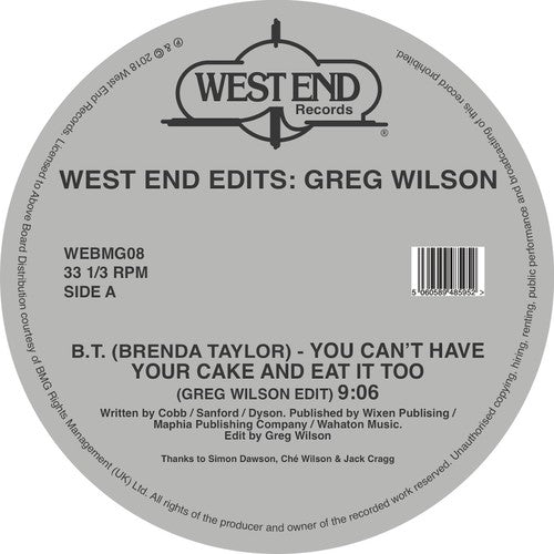 West End Edits: Greg Wilson (Various Artists)by Various Artists (Vinyl Record)
