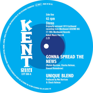 Unique Blend / Tilmon, a.C. & the Detroit Emeralds: Gonna Spread The News / That's All I Got (7-Inch Single)