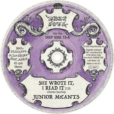 McCants, Junior / Johnny Soul: She Wrote It I Read It / Fall In These Arms Of Mine (7-Inch Single)