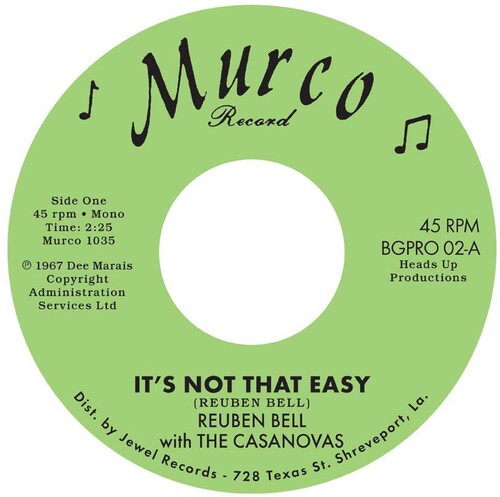 Bell, Reuben / Casanovas: It's Not That Easy / Hummin' A Sad Song (7-Inch Single)