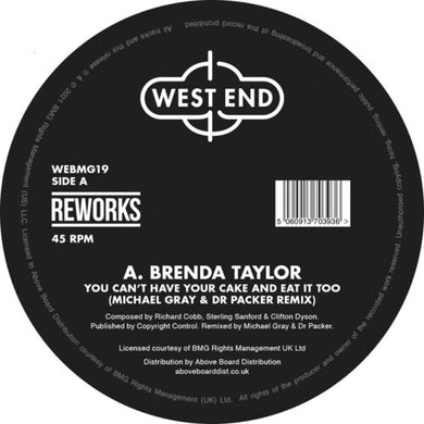 Taylor, Brenda: You Can't Have Your Cake & Eat It Too (Michael Gray & Dr Packer Remix) (12-Inch Single)